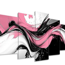 ZXHYWYM Pink Black White Abstract Wall Art Large 5 Pieces Wall Decor Canvas Prints Modern Living Room Bedroom Office Home Decor Framed