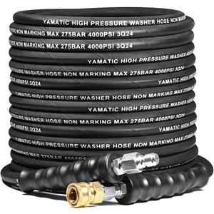 YAMATIC 5/16" Flexible Pressure Washer Hose 50FT, Kink Resistant Swivel 3/8" Quick Connector, 4000 PSI High Durability Cold Hot Water Max. 212F, Fit Most Residential and Commercial Pressure Washer