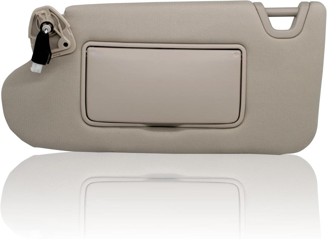 NHILES Left Driver Side Sun Visor Compatible with Nissan Altima 2013 2014 2015 2016 2017 2018 with Light, Without Sunroof 96401-3TA2A Beige
