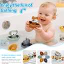 Bath Toys Float Boats for Kids Ages 18M+,Stackable Floaty Boat,Animal Finger Puppets,Toddler Toys Gifts for 2-4 Year Old Baby Gifts Valentines Easter Basket