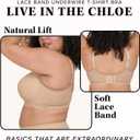 LEADING LADY, Chloe, Underwire, Lightly Padded T-Shirt Bra, Side and Back Smoothing, Adjustable Straps, Lace Band, Beige, Fits 50A