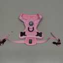 PoyPet Reflective Soft Breathable Mesh Dog Harness No Choke Double Padded Vest Adjustable(Light Pink,XS)