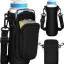 Water Bottle Sleeve with Pouch for Cirkul 22 oz - Crossbody Shoulder Strap Detachable Phone Purse with Bottles Cover Holder Carrier Bag