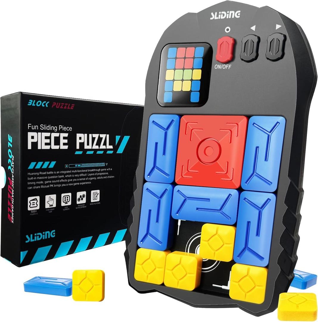 Super Slide Puzzle Game - 500+ Levels Brain Teaser | Electronic Sliding Puzzle Toy for All Ages | Fun Unblocking Logic Game for Kids & Adults