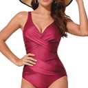 One Piece Swimsuit for Women, Fashion Swimwear Swim Suits, Women's Beachwear Bathing Suit Bikini Set for Woman Girls (Red, L)