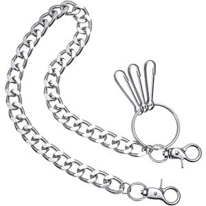Wallet Chain Hip Hop Punk Pants Chain for Belt Jean Pocket Chains for Men & Women Goth Accessories with Double Buckle