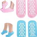 Moisturizing Gel Socks for Women, Full Foot Silicone Socks (Up to Size 7.5) - 2 Pairs Spa Foot Socks with Aloe Vera, Vitamin E & Oil for Dry Cracked Feet, Heel Repair Treatment