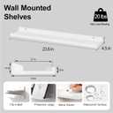 White Floating Shelves for Wall Decor, Long Wall Mounted Storage Shelf for Bedroom, Living Room, Bathroom, Kitchen, Nursery, Display Picture Ledge Shelf with Lip Set of 2-24 Inches, White