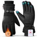 rivmount Winter Ski Snow Gloves, Cold Weather for Men Women, Warm Thermal Waterproof Touchscreen Anti-Slip Windproof, for Skiing Work Snowboard Snowmobile Cycling Hiking Gardening Outdoor Activities, Black