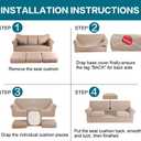 Turquoize 4 Piece Sofa Slipcover Sofa Covers for 3 Cushion Couch Soft Couch Cover for Dogs-Washable Sofa Furniture Covers with 3 Individual Cushion Covers,Feature Jacquard Fabric(3 Cushion Sofa, Sand)