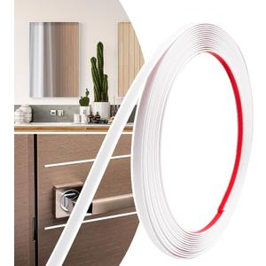 0.25in 20Ft Peel and Stick Wall Molding Trim - Flexible Self Adhesive Molding Trim for Walls, Edges, Borders, Window Frames, Backsplash Tiles - White (Paintable) Waterproof Trim