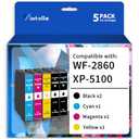 Vintella Remanufactured Ink Cartridge Replacement for Epson 202XL 202 XL T202 T202XL Ink Cartridges Multipack for Expression Home XP-5100 Workforce WF-2860 Printer (5 Pack)