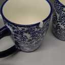 Selamica 16 oz Porcelain Coffee Mugs Set, Ceramic Tea Cup with Handle, dishwasher, oven, microwave safe, Pack of 6, Vintage Blue