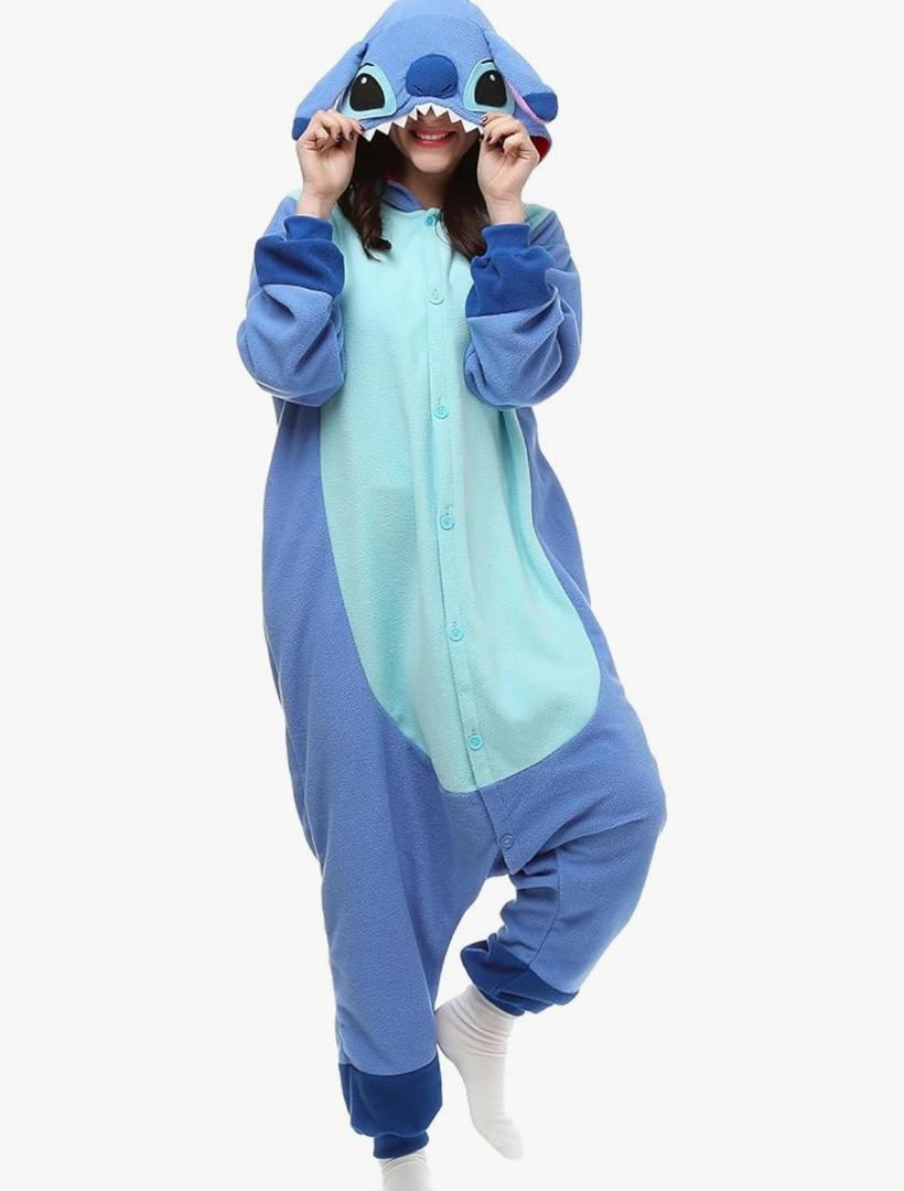 Wishliker Adult Onesie Animal Pajamas Halloween Cosplay Costumes Party Wear Blue XL