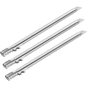 QuliMetal 19.4" Grill Burner for Weber Genesis II/LX 300 Series, Genesis II E310, II E315, II E335 (2017 and Newer) Gas Grills, 304 Stainless Steel Burner Tubes for Weber 67489 67490 67491, 3 Pack