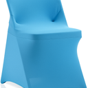 12 PCS Light Blue Stretch Spandex Folding Chair Slipcovers, Dining Room Chair Covers Stretch Chair Slipcovers Protector for Wedding, Banquet, and Party