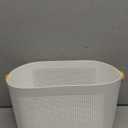 UUJOLY Plastic Storage Baskets with Handles, Shower Caddy Shelf Organizers Basket for Bathroom, Kitchen, Dorm Room, Yellow (1 Pack)