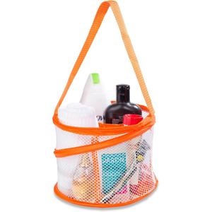 Handy Laundry Portable Shower Caddy  Collapsible Mesh Organizer with Handle, Quick Dry, Large Compartments for Dorm, College, Gym, Travel, Camp, Bathroom Essentials (Orange) (Small)