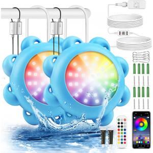 BYLIFITY LED Pool Lights, Color Changing Swimming Pool Light