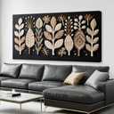 Tsomzxng Boho Black Wall Art Prints Modern Wall Art Bohemian Feather Canvas Wall Art Decor Prints Painting Picture For Bedroom Apartment Nursery Backdrop Home Wall Decor 20" X 40"