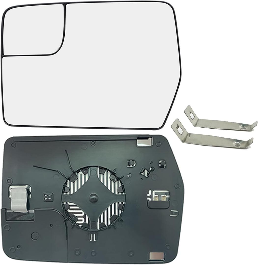 Driver Left Side Power Heated Mirror Glass for 20112014 Ford F150 with Rear Holder, Blind Spot Convex Side View Mirror, Replace for BL3Z17K707E