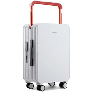 TUPLUS Suitcase ABS Hard Shell Luggage with 4 Spinner Wheels Hold Check in Travel Case, Balance Series (Carry-On 20-Inch, White)