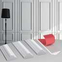 6 Pcs 40 Inch Peel and Stick Panels Wall Molding Trim DIY Self-Adhesive Wall Molding Paneling Strip Ready to Assemble Wainscoting Accent Premade Accent Wainscoting Trim