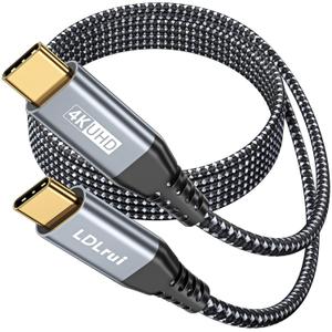 USB C to USB C Monitor Display Cable 6FT, 20Gbps Data Transfer 100W Fast Charge 4K Video Output USB3.2 Gen 22 Cable for MacBook, iPad, iPhone 15 Pro/Max, Samsung S21, Dell XPS, Portable Monitor