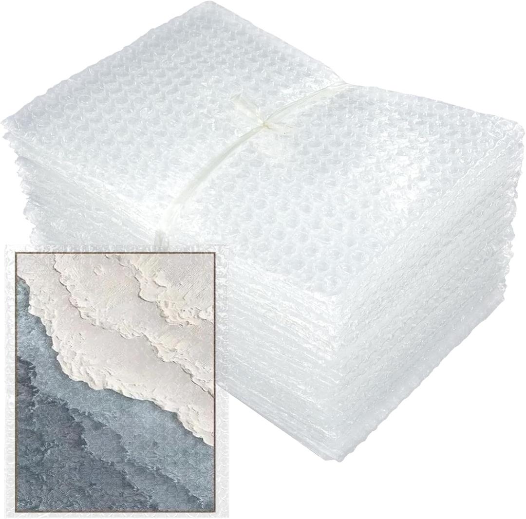 50-Pack 12"x16" Clear Bubble Out Bags for Packing & Shipping, Double-Wall Bubble Cushioning Pouch for Moving & Fragile Small Items Storage