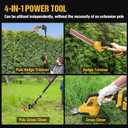 Pole Hedge Trimmer Cordless - Electric Hedge Trimmer & Grass Shear with 2x3000mAh Batteries,180 Adjustable Angle, 16 Ft Reach, Hedge Trimmers Cordless with Battery