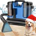 Portable Spot Cleaner Machine for Carpet and Upholstery - 18Kpa Carpet Cleaner with Dual BrushHeads, Easy Move, Cleaning Machine for Furniture, Couch, Stairs, Car and Pet Stain, Blue