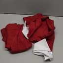 Womens 2 Piece Outfits Business Casual Cropped Blazer Jacket and High Waist Pleated Mini Skirt Sets (X-Large, Red)