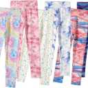 6 Pack Girls Printed Leggings High Waisted Yoga Pants for Girls Full Length Leggings Kids Stretchy Pants (4-5T, Multi 2)