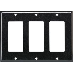Leviton 3-Gang Decora/GFCI Device Wallplate, Standard Size, Thermoset, Device Mount, 80411-N, Black 