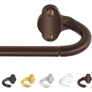 Bronze Wrap Around Curtain Rods:5/8 Inch Blackout Adjustable Window Curtain Rod for Bedroom Kitchen Apartment Renter Friendly,Room Darkening Curved Drapery Rods Easy Install,Antique Brown 48-90"