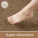 LOCHAS Bathroom Rug 24x17 Inch, Soft Thick Absorbent Microfiber Bath Rugs for Bathroom, Machine Washable, Shaggy Plush Non Slip Bath Mat for Tub, Shower Floor, Quick Dry Mats, Light Brown