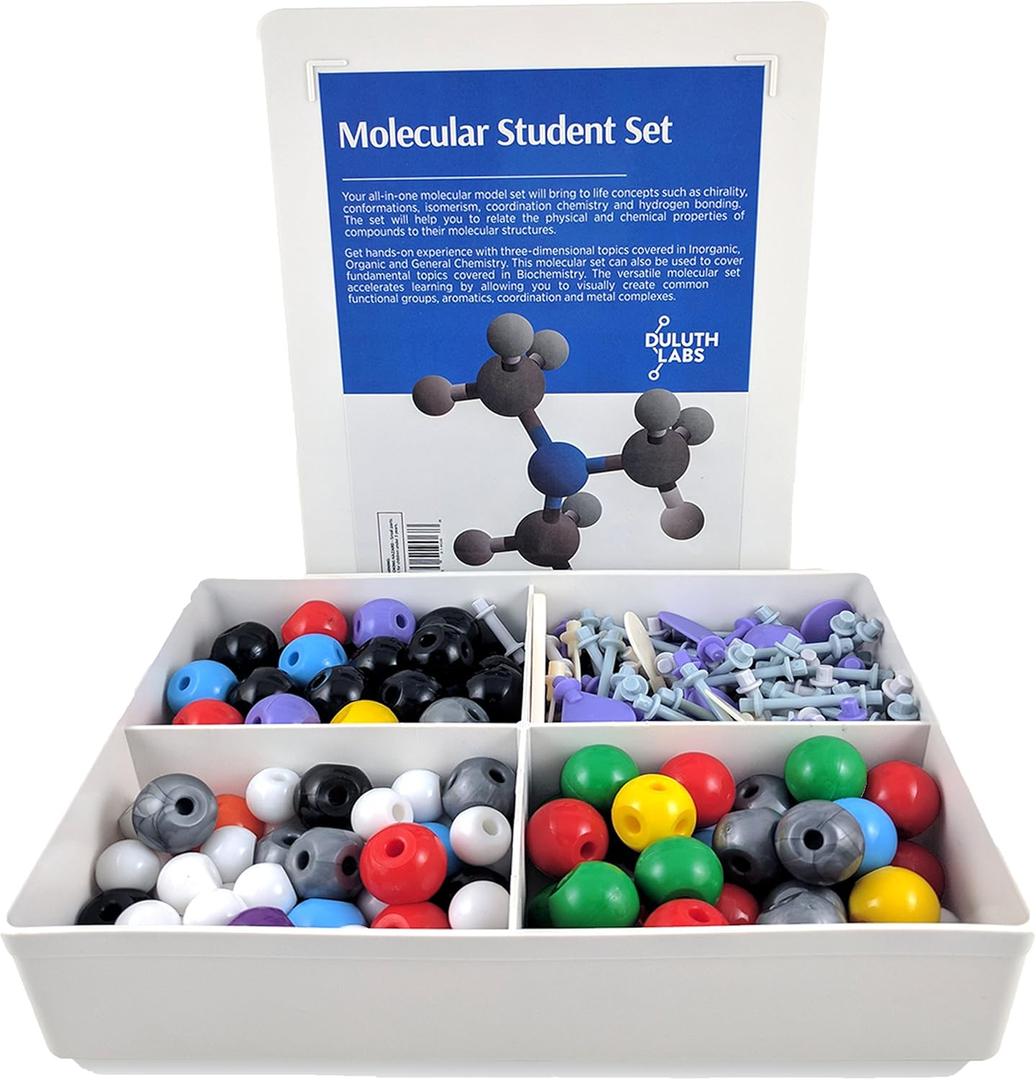 Inorganic and Organic Chemistry Model Student Kit (281 Pieces) - MM-007 with Atom Configurations, Bonds and Orbitals