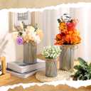 Zonon 3 Pcs Farmhouse Vase Decor with Twine Bow 4.33" Galvanized Flower Bucket 5.91" Metal Pots 7.09" Rustic Decorated Vases for Artificial Flowers Home Table Weddings Decor (Black)