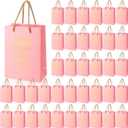 Fulmoon Thank You Gifts Bag Employee Appreciation Paper Bag Bulk, Pink