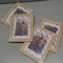 KINLINK 5x7 Picture Frame Natural, Solid Wood Frames with Acrylic Plexiglass for Pictures 3.5x5/4x6 with Mat or 5x7 without Mat, Tabletop and Wall Display Photo Frame, Set of 4