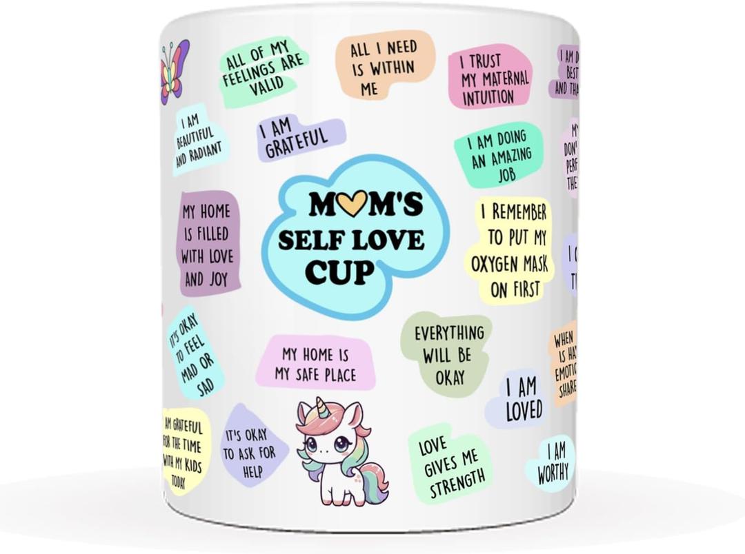 Moms Self-Love Inspirational Gifts Ceramic Coffee Mug - 11oz, Motivational Quotes for Moms, Perfect Ideal for Mother's Day, Birthday, or Christmas, Self-Care & Empowerment, Tea or Coffee Cup
