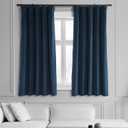 HPD Half Price Drapes Signature Velvet Thermal Blackout Curtains for Living Room 63 Inch Long (1 Panel) Rod Pocket Insulated Blackout Curtains for Bedroom Window Curtains, 50W x 63L, Midnight Blue