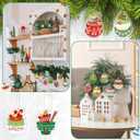 Namalu 24 Pcs Vintage Christmas Hanging Ornament Bowl Shaped Vintage Christmas Ornament Acrylic Hanging Tree Decorations for Party Supplies, 12 Styles