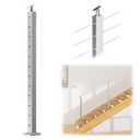 Muzata 42" Brushed Cable Railing Post Surface Mount Angle Drilled PS01 LA4L