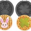 Dash MultiMaker Mini System Removable Plate Set - Nonstick Replacement Plates for Easter Waffle Breakfast - Waffle Maker Not Included - 4-Inch - Two-Pack - Bunny & Shamrock