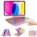 CC Store for iPad (A16) 11th 10th Generation Case with Keyboard  7 Color Backlit 360° Swivel MultiTouch Track Pencil Holde for iPad 11inch A16 2025 10th Gen 10.9 Inch 2022(Rose Gold)