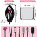 Hair Tools Travel Bag with Heat-Resistant Mat, Large Capacity Organizer for Curling Iron, Flat Iron, Blow Dryer & Hair Accessories, Portable Travel Case for Styling Tools (Midnight)