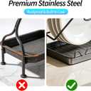 Pot Lid Organizer Rack 3 Tier, Stainless Steel Pot Lid Holder for Countertop & Wall Mount, Multifunctional Pan Cover & Cutting Board Stand with Removable Drip Tray and Spoon Rest, Rustproof