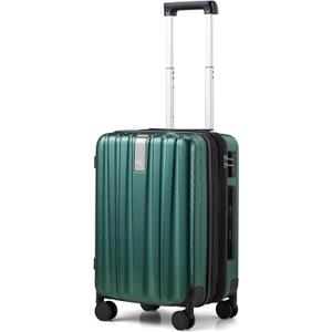 Hanke 20 Inch Expandable Carry on Luggage 22x14x9 Airline Approved Lightweight PC Hard Shell Suitcases with Wheels Travel Luggage Rolling Suitcase Travel Luggage Bag for Weekender(Blackish Green)
