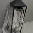 Black Floor Lanterns for Outdoor Indoor, Tall Metal Candle Lantern Set of 3